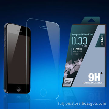 Anti-crack 0.2/0.33mm round angle 2.5D curved edge tempered glass screen protector for iPhone 5/5c